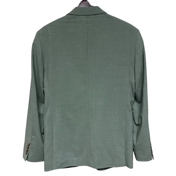 NEW 3D Wool Nordstrom Men's Blazer Green Wool Blend Lined Size 40R Jacket